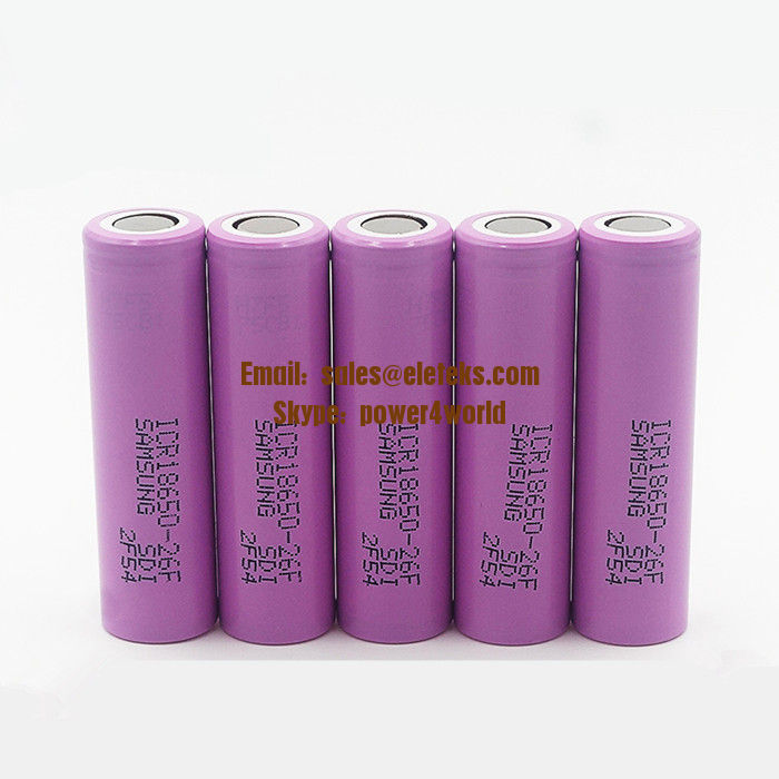 Original Samsung ICR18650-26F 3.7V Samsung 18650 2600mAh rechargeable li-ion battery cells