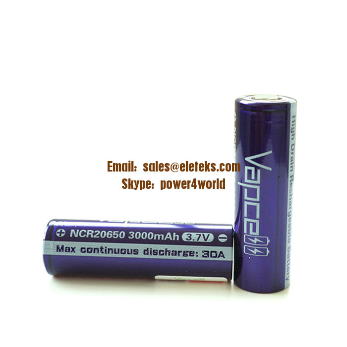 Vapcell 20650 cells NCR20650 rechargeable battery 3.7V rechargeable
